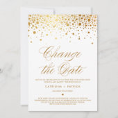Invitation Modifier la date Gold Foil Confetti reportée (Devant)