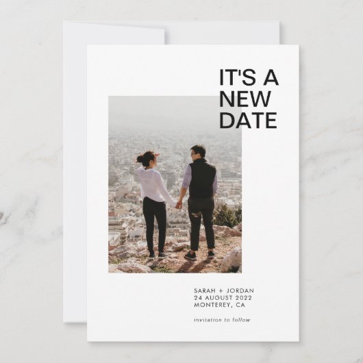 Invitation Modifier La Date Moderne De La Typographie Simpe (Devant)