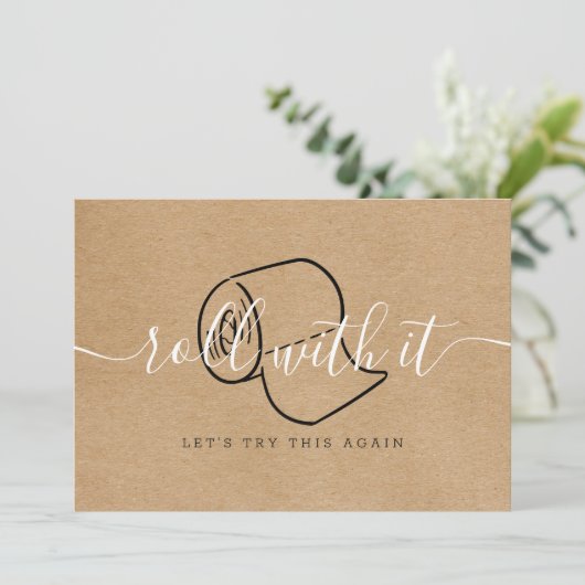 Invitation Modifier la date reportée Annulé Rustic Boho (Debout devant)