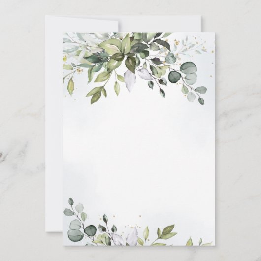 Invitation Modifier la date reportée Elegant Eucalyptus (Dos)