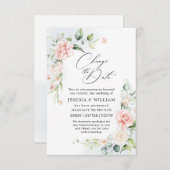 Invitation Modifier la date reportée Elegant Rose Eucalyptus (Devant / Derrière)