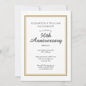 Invitation Modifier la photo de l'anniversaire du Mariage de  (Dos)