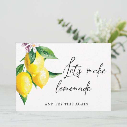 Invitation Modifier le Mariage reporté Date Lemons Greenery (Debout devant)