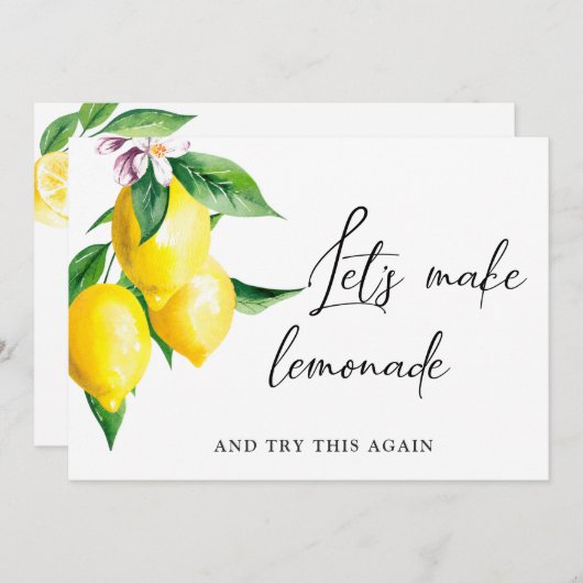 Invitation Modifier le Mariage reporté Date Lemons Greenery (Devant / Derrière)
