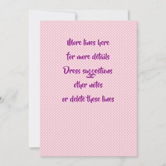 Invitation Modifier le nom d'âge Mermaid Anniversaire Fête Pe (Dos)