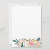 Invitation Modifier les plans baby shower virtuel floral rose (Dos)