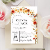 Invitation modifier moderne simple arche aquarelle fleurs Mar