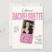 Invitation Modist pink white bachelorette (Devant)