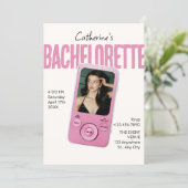 Invitation Modist pink white bachelorette (Debout devant)