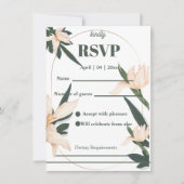 Invitation Modren blush pink floral Circle RSVP Card (Devant)