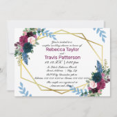 Invitation Module Fleurs Florales Prune - Mariage Couple (Devant)