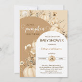 Invitation Moelleux Pastel Aquarelle Citrouille automne fleur (Devant)