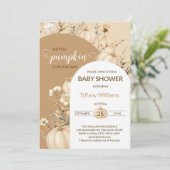 Invitation Moelleux Pastel Aquarelle Citrouille automne fleur (Debout devant)