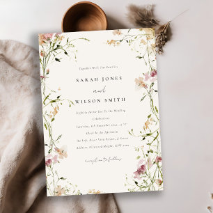 Invitation Moelleux Pastel Blush Meadow Aquarelle Mariage Flo