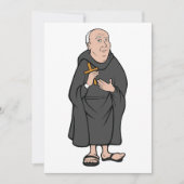 Invitation Moine tenant une croix dans une robe médiévale rel (Devant)