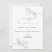 Invitation Moins Chic Sage Vert et Fleurs de Charbon (Devant)