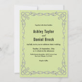Invitation Moins Chic Script Sage Vert Boho Mariage Floral (Devant)