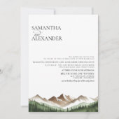 Invitation Moins de montagne W/ Détails Mariage (Devant)