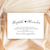 Invitation Moins de script Heart All in One QR Code Mariage