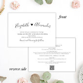 Invitation Moins de script Heart All in One QR Code Mariage