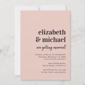 Invitation Moins moderne de photo QR Code Mariage Blush (Devant)