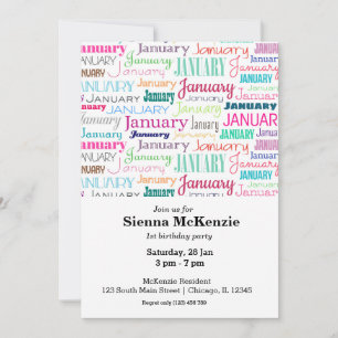 Invitation Mois d'anniversaire janvier