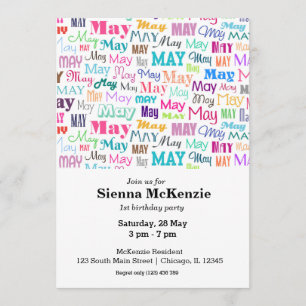 Invitation Mois d'anniversaire mai