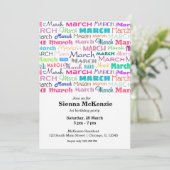 Invitation Mois d'anniversaire mars (Debout devant)