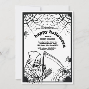Invitation Moissonneur sinistre squelette Halloween Faucheuse