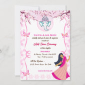 Invitation Moitié Saree Ritu Kala Samskara Papillon (Devant)