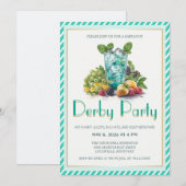 Invitation Mojito de fruits de luxe Kentucky Derby (Devant / Derrière)