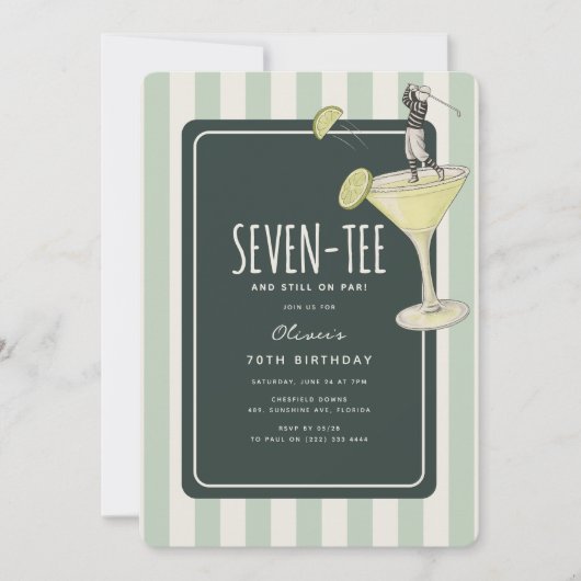 Invitation Mojito Golf Thème 70e Anniversaire (Devant)