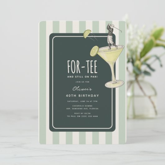 Invitation Mojito Golf Themed 40th Birthday (Debout devant)