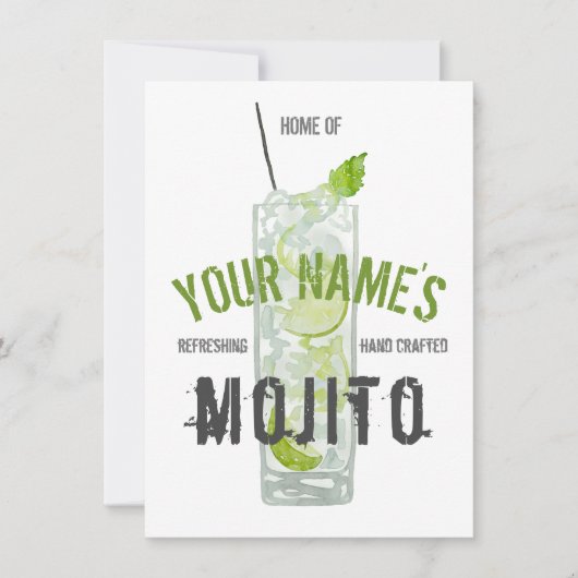 Invitation Mojito Personnalisé (Devant)