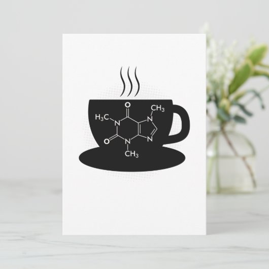 Invitation Molécule de caféine chimique (Debout devant)