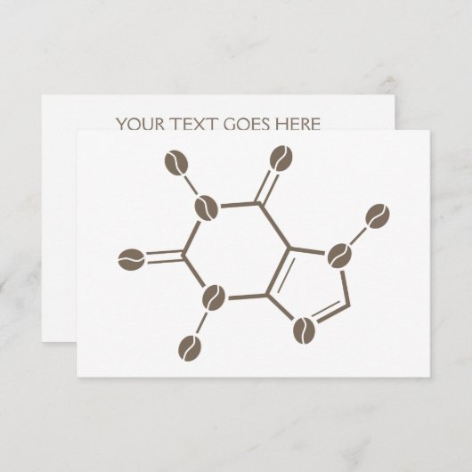 Invitation molécule de fèves de caféine (Devant / Derrière)