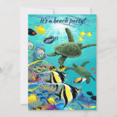 Invitation Molokini Cove Hawaiian Tropical Fish Turtle Luau (Devant)