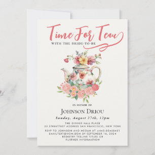 Invitation Moment du thé pour une fête de douche de mariée