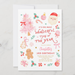 Invitation Moment le plus merveilleux de l'année Noël Anniver