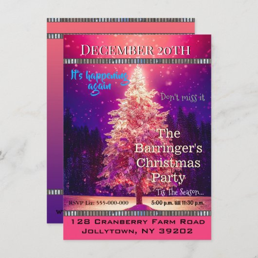 Invitation Moment magique Dreamlike 4X6 fête de Noël (Devant / Derrière)