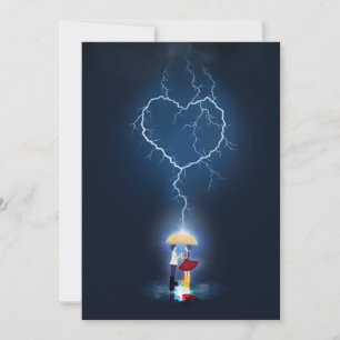 Invitation Moment romantique "Lovestruck" sous un parapluie