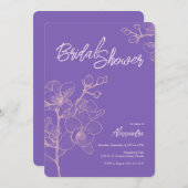 Invitation Moments d'orchidée de lavande | FÊTE DES MARIÉES M (Devant / Derrière)