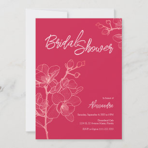 Invitation Moments d'orchidée magenta I Fête des mariées Mari
