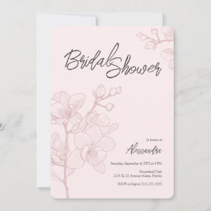 Invitation Moments d'orchidée rose   FÊTE DES MARIÉES MARIAGE