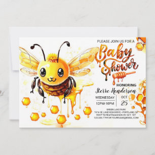 Invitation Moments doux Baby shower d'abeilles non sexiste