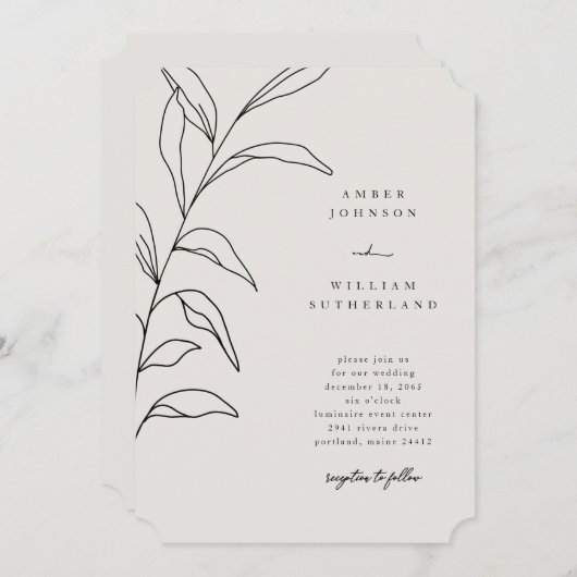 Invitation Moments simples Mariage à la main (Devant / Derrière)