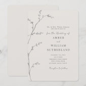 Invitation Moments simples Mariée Parents Crème de tige Arron (Devant / Derrière)