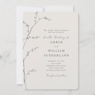 Invitation Moments simples Mariée Parents Crème de tige Arron