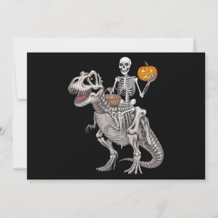 Invitation Momie de squelette à cheval dinosaure T rex Hallow