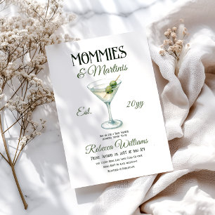 Invitation Momies et Martini A Tini Un Baby shower d'olive